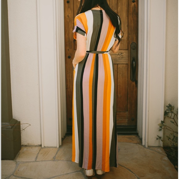 Long vertical stripe multi color maxi dress - Picture 5 of 5